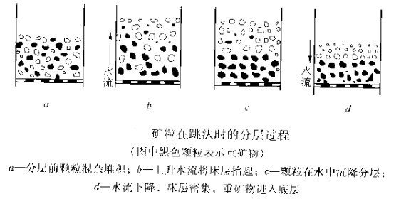 礦粒在跳汰時(shí)的分層過(guò)程